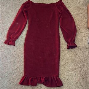 Elegant Off-Shoulder Red Dress